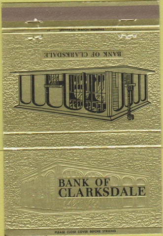 Matchbook Cover - Bank of Clarksdale MS 40 Strike