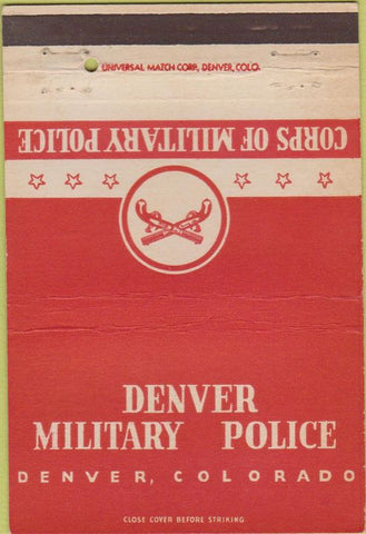 Matchbook Cover - Denver CO Military Police military postcard 40 Strike