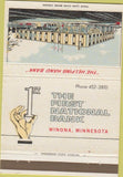 Matchbook Cover - First National Bank Winona MN 40 Strike