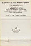 Matchbook Cover - Central Utility Supply Shreveport Lafayette LA 40 Strike