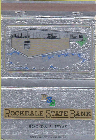 Matchbook Cover - Rockdale State Bank TX 40 Strike