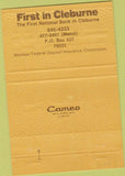 Matchbook Cover - First Bank in Cleburne TX 40 Strike