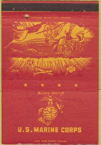 Matchbook Cover - US Marine Corps military postcard WEAR 40 Strike