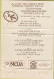 Matchbook Cover - Pacific IBM Credit Union San Jose Francisco 40 Strike