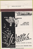 Matchbook Cover - Willie's Steak House Brenham TX 40 Strike