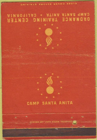Matchbook Cover - Camp Santa Anita CA military postcard WEAR 40 Strike