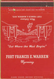 Matchbook Cover - Fort Francis Warren WY military postcard 40 Strike