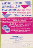 Matchbook Cover - Marshall Federal Savings Loan Marshall TX 40 Strike