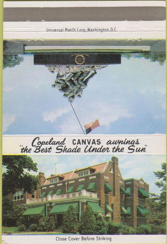Matchbook Cover - Copeland's Canvas Awnings Washington DC 40 Strike