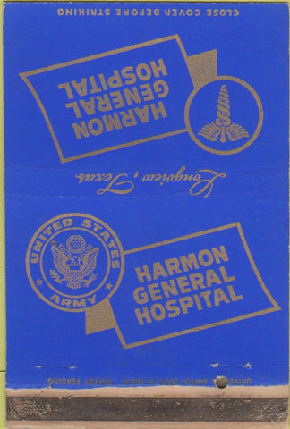 Matchbook Cover - Harmon General Hospital Longview TX postcard WORN 40 Strike