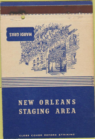 Matchbook Cover - Mardi Gras New Orleans Staging Area LA postcard 40 Strike