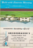 Matchbook Cover - Breidenbaugh's Concrete Bricks Vincennes IN 40 Strike