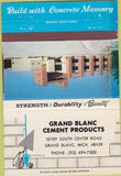 Matchbook Cover - Grand Blanc Cement Products Grand Blanc MI 40 Strike