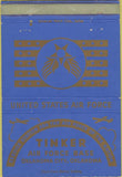 Matchbook Cover - Tinker Air Force Base Oklahoma City OK PX 40 Strike