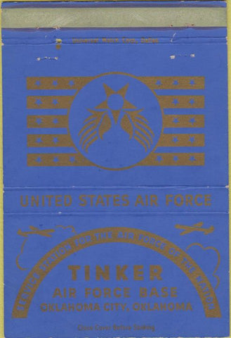 Matchbook Cover - Tinker Air Force Base Oklahoma City OK PX 40 Strike