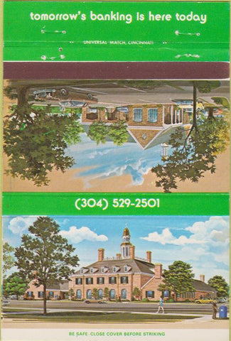 Matchbook Cover - Twentieth Street Bank Huntington WV 40 Strike