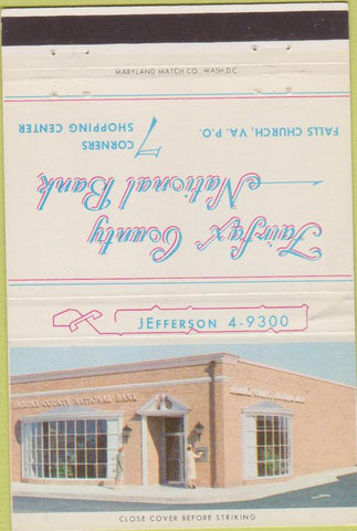Matchbook Cover - Fairfax County National Bank Falls Church VA 40 Strike