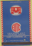 Matchbook Cover - Engineer Unit Training Camp Claiborne LA military 40 Strike