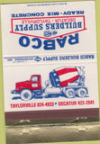 Matchbook Cover - Rabco Concrete Decatur Taylorville IL 40 Strike