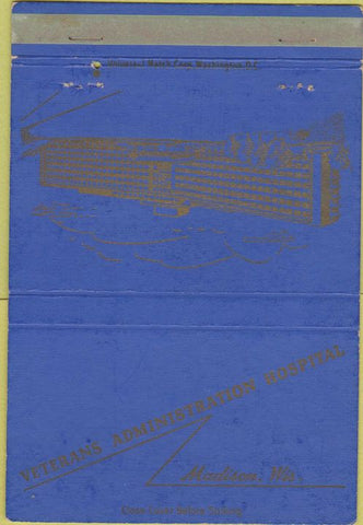 Matchbook Cover - Veterans Hospital Madison WI military 40 Strike