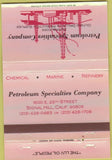 Matchbook Cover - Petroleum Specialties Signal Hills CA Oil drilling 40 Strike