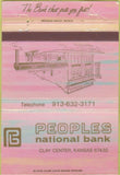 Matchbook Cover - Peoples National Bank Clay Center KS 40 Strike