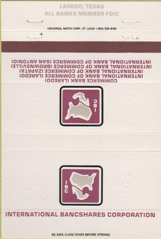 Matchbook Cover - Bancshares Corp Laredo TX Bank 40 Strike