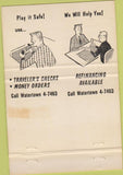 Matchbook Cover - Watertown Savings Bank MA Double Print Error