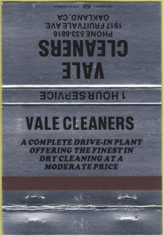 Matchbook Cover - Vale Cleaners Oakland CA 40 Strike