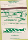 Matchbook Cover - Johnson Electric Supply Cincinnati OH 40 Strike