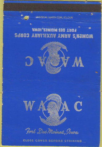 Matchbook Cover - Women's Army Aux Corps Fort Des Moines IA 40 Strike