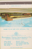 Matchbook Cover - National Title Insurance Fort Lauderdale Miami FL 40 Strike