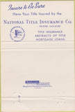 Matchbook Cover - National Title Insurance Fort Lauderdale Miami FL 40 Strike