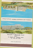 Matchbook Cover - National Life Insurance Bangor ME 40 Strike