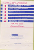 Matchbook Cover - National Life Insurance Bangor ME 40 Strike