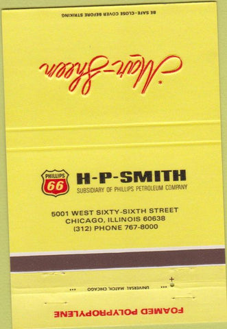 Matchbook Cover - Mar Sheen HP Smith Phillips 66 oil gas Chicago IL 40 Strike