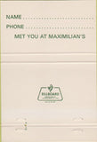 Matchbook Cover - Maximilian's Royal Oak MI 40 Strike