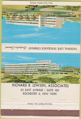 Matchbook Cover - National Life Insurance Rochester NY 40 Strike