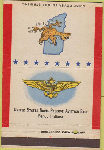 Matchbook Cover - US Navy Reserve Peru IN military postcard 40 Strike
