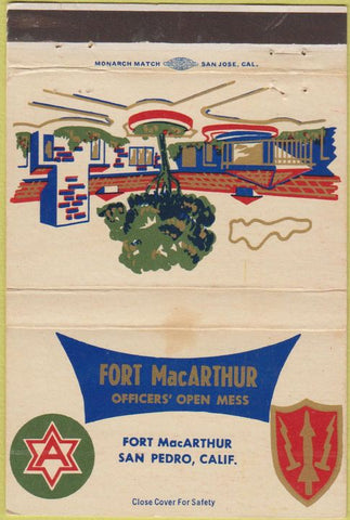 Matchbook Cover - Fort MacArthur San Pedro CA WEAR  40 Strike
