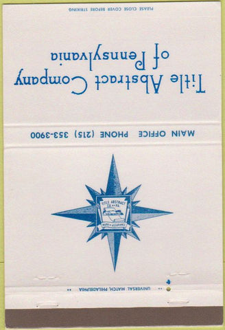 Matchbook Cover - Title Abstract Co of PA 40 Strike
