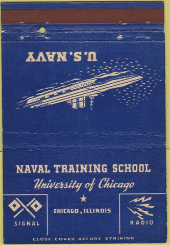 Matchbook Cover - Naval Training School Chicago IL military postcard 40 Strike