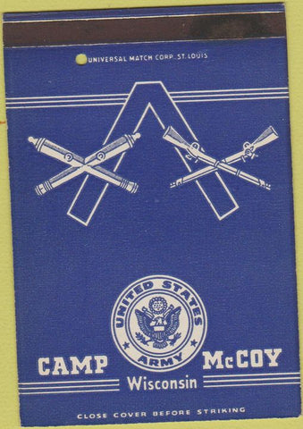 Matchbook Cover - Camp McCoy WI military postcard 40 Strike