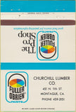 Matchbook Cover - Fuller O'Brien Paints Montague CA 40 Strike