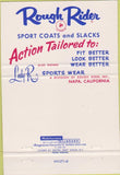 Matchbook Cover - Rough Rider Men's Suits Carson City NV 40 Strike