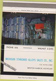 Matchbook Cover - Michigan Standard Alloys Benton Harbor MI 40 Strike