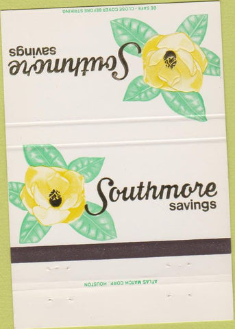 Matchbook Cover - Southmore Savings Pasadena Houston TX 40 Strike
