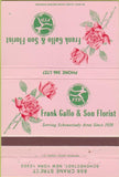 Matchbook Cover - Frank Gallo Son Florist Schenectady NY 40 Strike