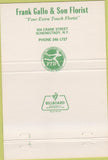 Matchbook Cover - Frank Gallo Son Florist Schenectady NY 40 Strike