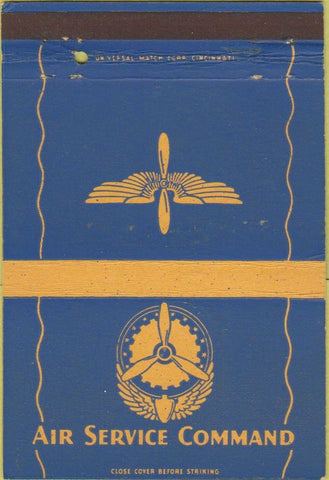 Matchbook Cover - Air Service Command military postcard 40 Strike